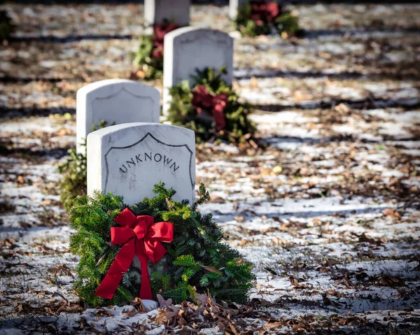 Венки Могилах Неизвестных Военнослужащих Сша Национальном Кладбище Северной Вирджинии — стоковое фото