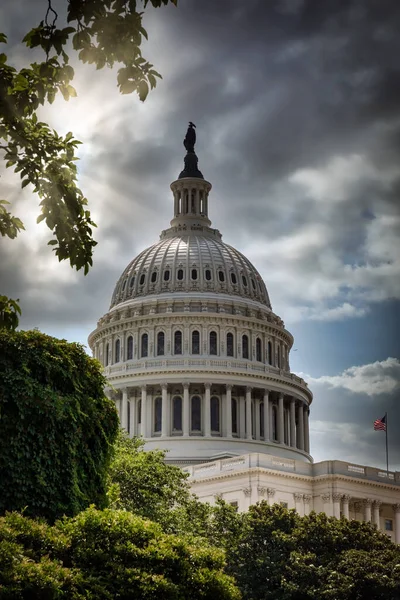 Egy Felhős Nyári Nap Amerikai Capitoliumban Washingtonban — Stock Fotó