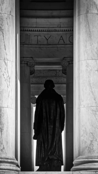 Pohled Zezadu Jeffersonův Památník Washingtonu — Stock fotografie