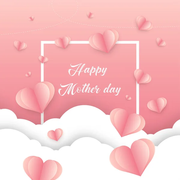 Mothers Day Valentines Hearts Background Vector Illustration Template Design Shape — Stock Vector