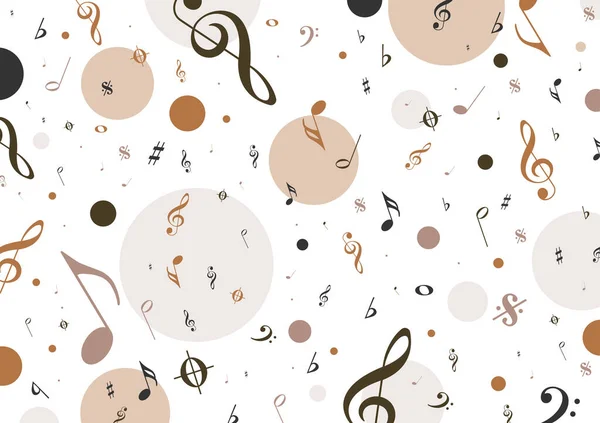 Diseño Para Postal Pancarta Vector Seamless Pattern Music Fondo Musical — Vector de stock