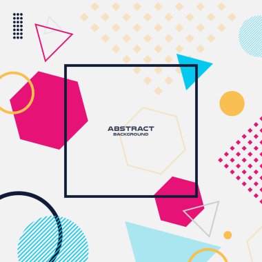 Memphis biçimi, soyut serbest biçim geometrik arkaplan, Vektör ve illüstrasyon, şekil pankartı veya poster tasarımı.