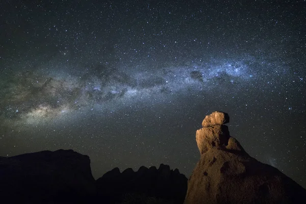 Beautiful Starry Sky Mountain Range — Stock Photo, Image