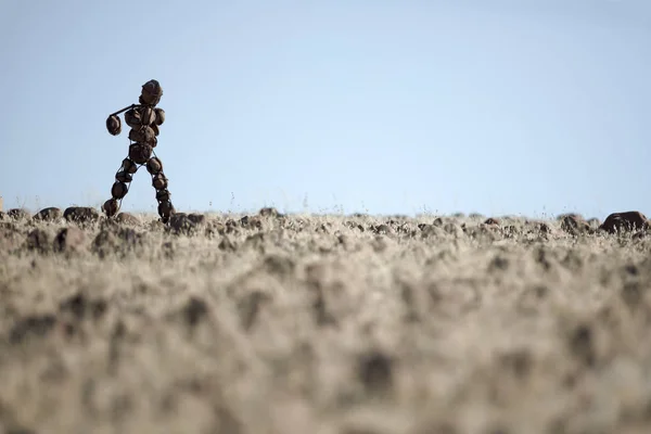 Uomo Solitario Pietra Kaokoland — Foto Stock