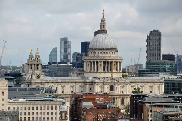 Blick Auf Die Stadt Paul Cathedral Und Wolkenkratzer London Großbritannien — Stockfoto