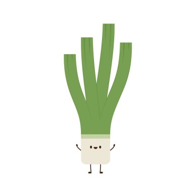 Taze soğan karakteri. Taze soğan vektörü. Beyaz arkaplanda taze soğan.