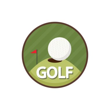 Golf logosu tasarımı. Beyaz arkaplanda golf vektörü.