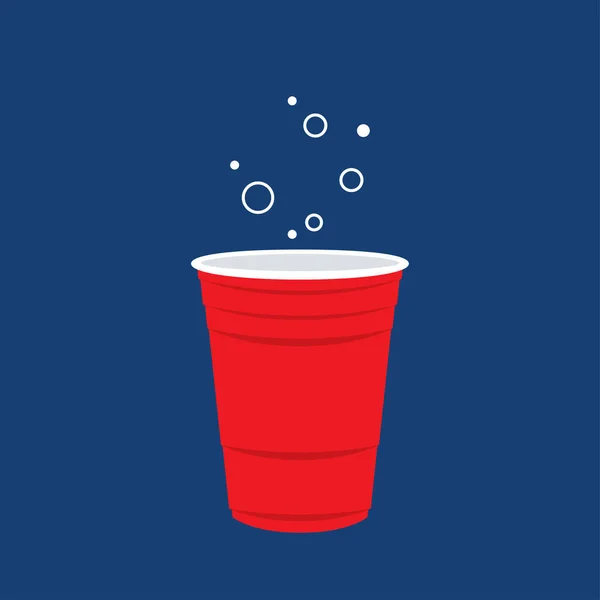 Kırmızı bira bardağı. Kap vektörü. Sembol. Metin için boş alan. Duvar Kağıdı.