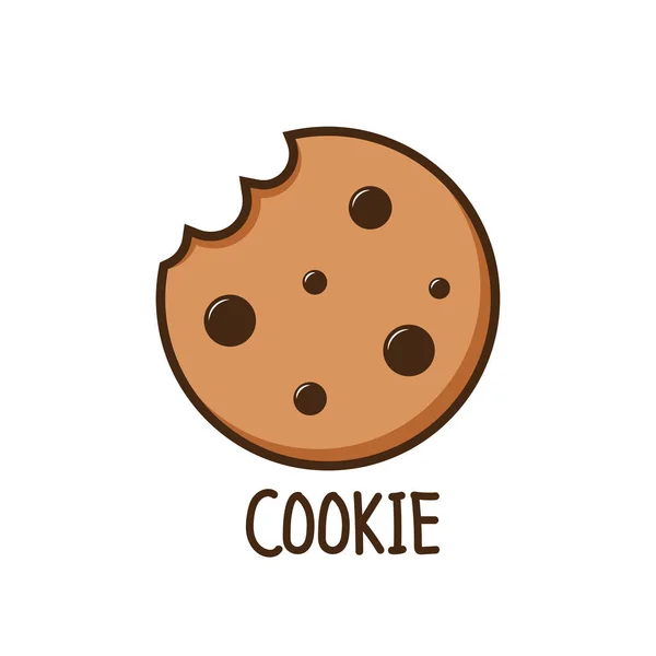 Süti Logó Tervezés Cookie Vektor Fehér Háttérrel — Stock Vector
