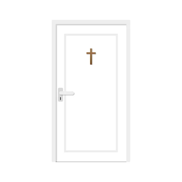 ドアの漫画のベクトル 木の十字ベクトル — ストックベクタ