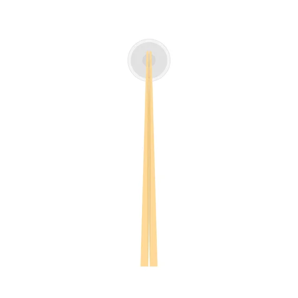 Chopsticks Vector Chopsticks White Background Wallpaper Free Space Text — Stock Vector