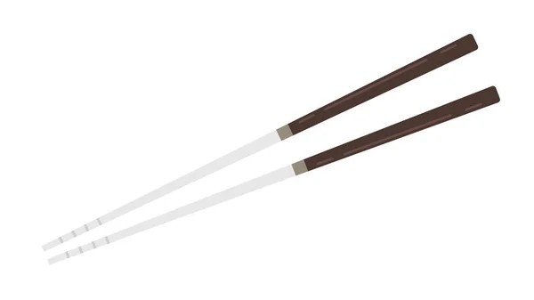 Aço Chopsticks Vetor Chopsticks Fundo Branco — Vetor de Stock