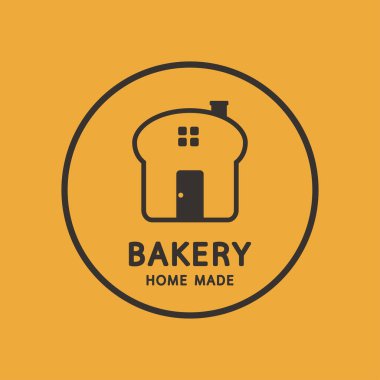 Pastane logosu tasarımı. ekmek sembolü. Ev yapımı fırın logosu. 