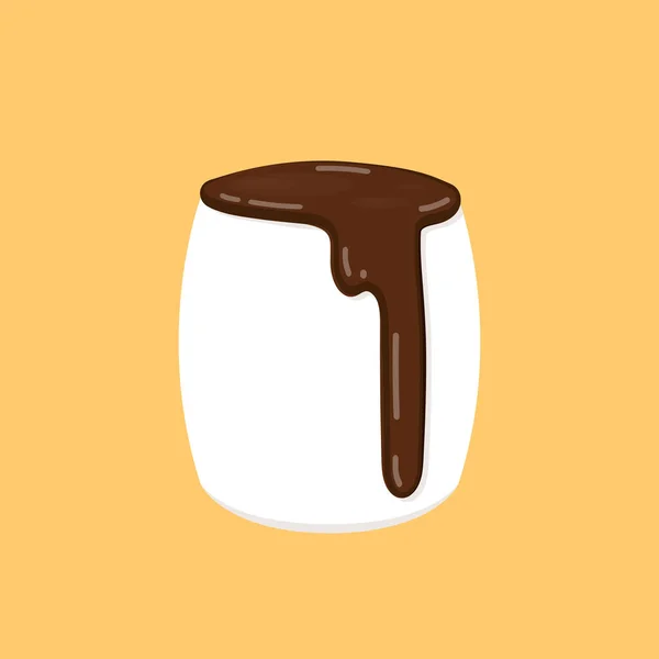 マシュマロとチョコレートベクトル ホワイトマシュマロのチョコレート — ストックベクタ