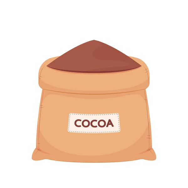 Kakaosäcksvektor Kakaosäck Vit Bakgrund — Stock vektor