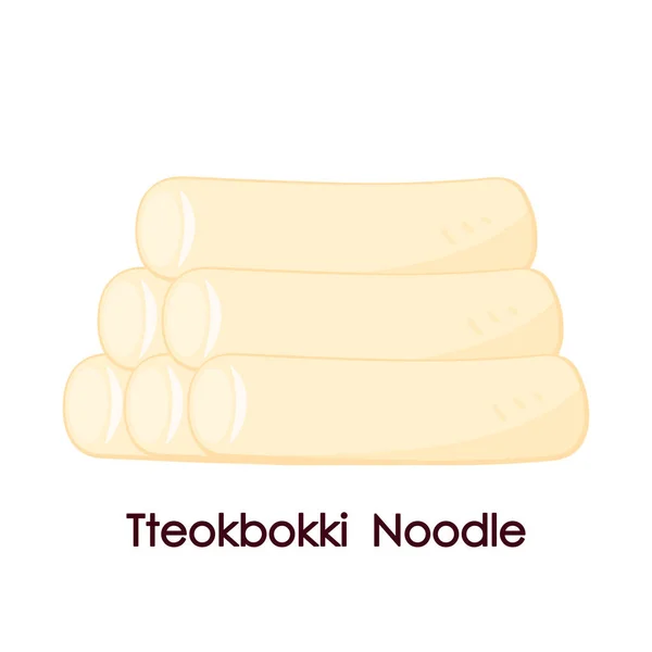 Tteokbokki Vector Fideos Comida Coreana Pastel Arroz Picante — Archivo Imágenes Vectoriales