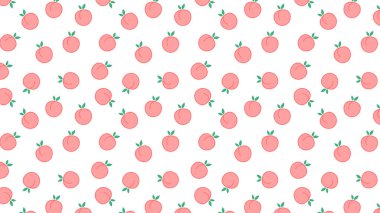 Şeftali vektörü. Şeftali desenli duvar kağıdı. arkaplan.