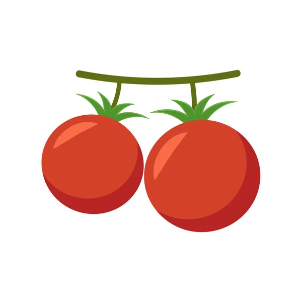 Desenhos Animados Tomate Vetor Tomate Tomate Sobre Fundo Branco — Vetor de Stock