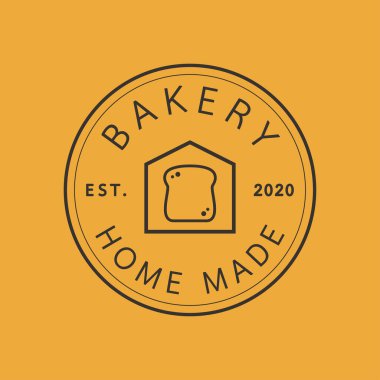 Pastane logosu tasarımı. ekmek sembolü. Ev yapımı fırın logosu. 