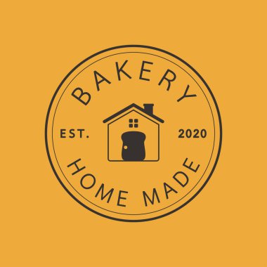 Pastane logosu tasarımı. ekmek sembolü. Ev yapımı fırın logosu. 