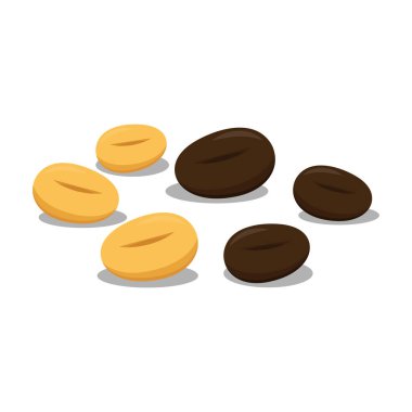 Beyaz arka planda kahve çekirdekleri.