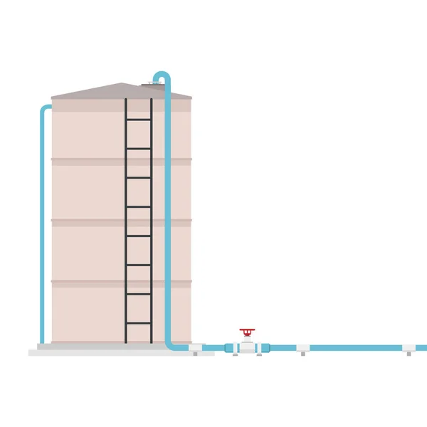 Vector Tanque Agua Tanque Agua Sobre Fondo Blanco Vector Tap — Archivo Imágenes Vectoriales