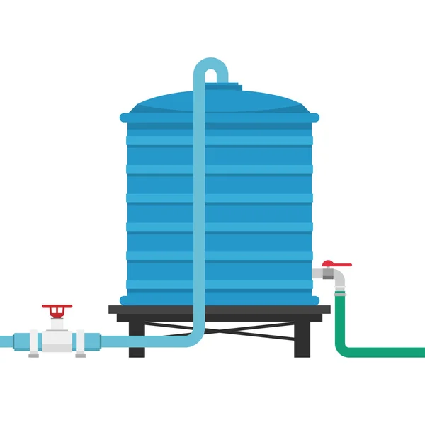 Vector Tanque Agua Tanque Agua Sobre Fondo Blanco Vector Tap — Archivo Imágenes Vectoriales