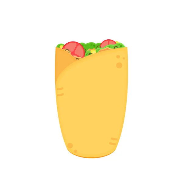 Burrito Vetor Desenhos Animados Burrito Sobre Fundo Branco —  Vetores de Stock