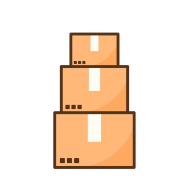 Kutu vektörü. Beyaz arkaplanda paket kutusu.