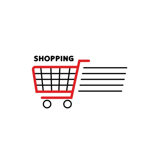 Warenkorb Symbolvektor Design Des Shopping Logos — Stockvektor