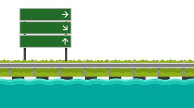 Çelik yol vektörü. Yol vektörü. Metin için boş alan. Yol seli.