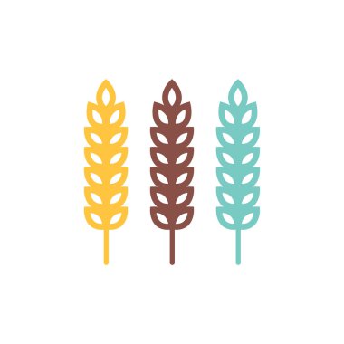  Buğday logosu tasarımı. Yulaf sembolü vektörü.
