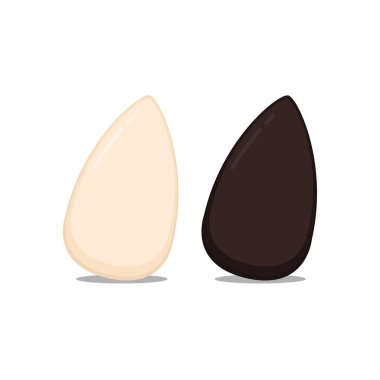 Siyah ve beyaz susam tasarımı. Beyaz arkaplanda susam tohumu.