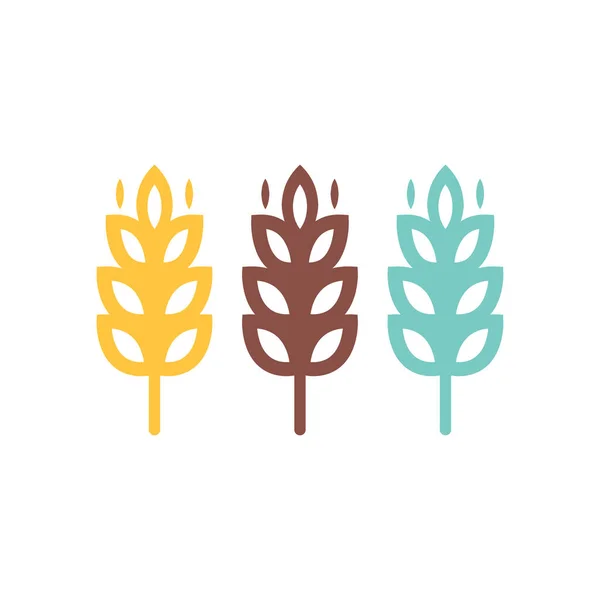 Buğday Logosu Tasarımı Yulaf Sembolü Vektörü — Stok Vektör