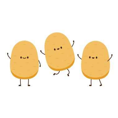 Patates karakter tasarımı. Patates vektörü. Beyaz arkaplanda patates.
