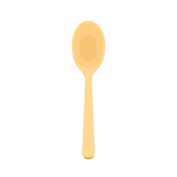 Spoon Vector Wood Spoon White Background — Stock Vector