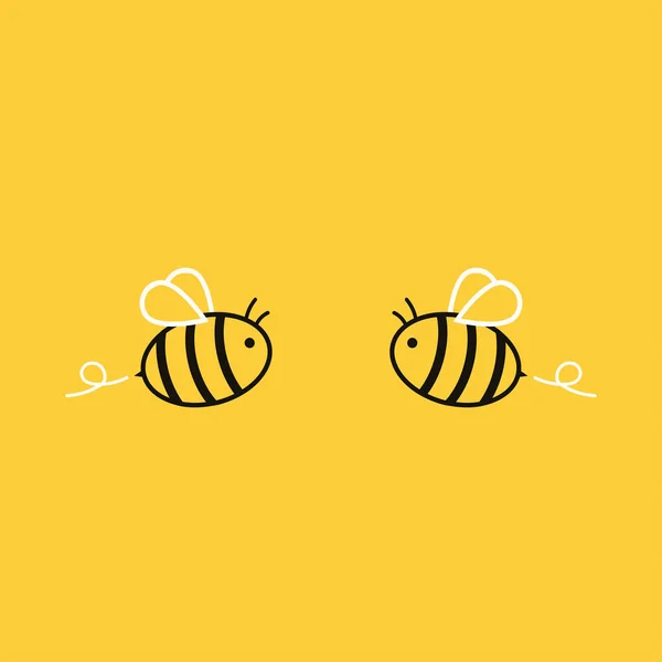 蜜蜂卡通人物设计 文本的空白处 — 图库矢量图片