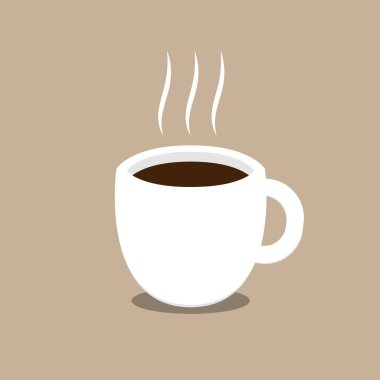Beyaz arka planda kahve fincanı vektörü. Duvar kağıdı. logo tasarımı.