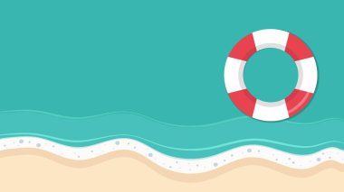 Güvenli torus vektörü. Deniz posteri tasarımı. Metin için boş alan. kopyalama alanı. boş.