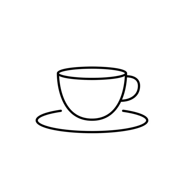 白い背景にコーヒーカップベクトル コーヒードアのロゴデザイン — ストックベクタ