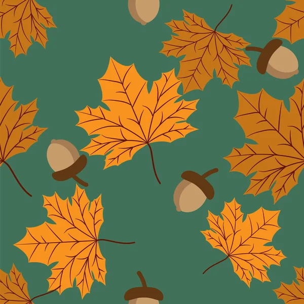 Motif Floral Automne Sans Couture Avec Des Feuilles Érable Des — Image vectorielle