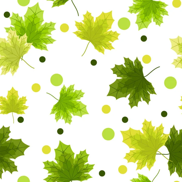 Herbst Florales Nahtloses Muster Mit Ahornblättern Auf Weißem Hintergrund Vektorillustration — Stockvektor