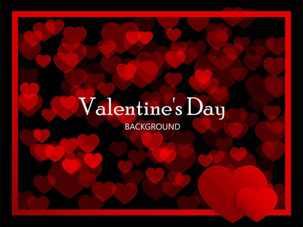 Valentijnsdag Achtergrond Met Abstract Rood Hart Bokeh Visie Heldere Fantasie — Stockvector