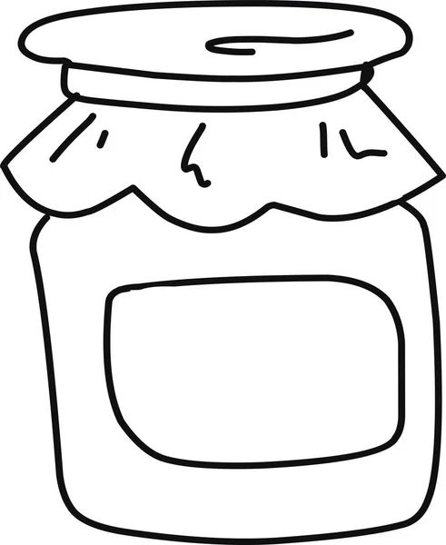 单手绘果酱元件罐 孤立的涂鸦矢量图解 多德尔风格的有趣的图片 它们象征着舒适和家庭温暖 — 图库矢量图片