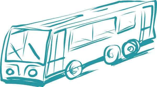 Autobus Technice Konturu Minimalistycznym Stylu Izolowany Obraz Wektora — Wektor stockowy