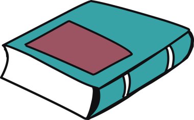 Tek elle çizilmiş kitap. Doodle vektör çizimi. İzole edilmiş. 