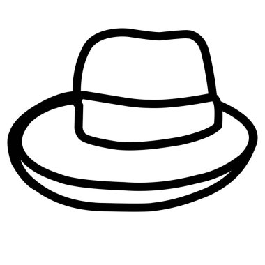 Karalama yaz setindeki plaj şapkalarının izole görüntüsü. El çizimi vektör illüstrasyonu.