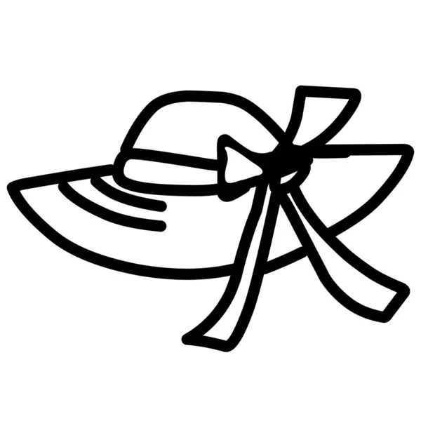 Απομονωμένη Εικόνα Των Καπέλων Παραλίας Σκίτσα Καλοκαιρινό Σετ Χειροκίνητη Διανυσματική — Διανυσματικό Αρχείο