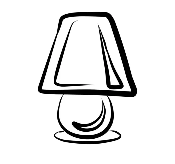 Table Lamp Floor Lamp Chandelier Vector Picture Drawn Hand Set — Stock Vector