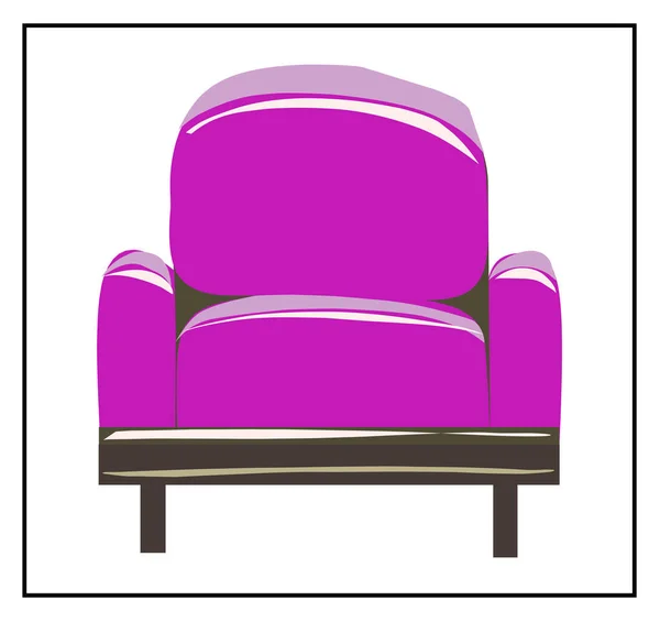 Beautiful Fashionable Velvet Armchair Vector Isolated Image White Background Can — Stock Vector